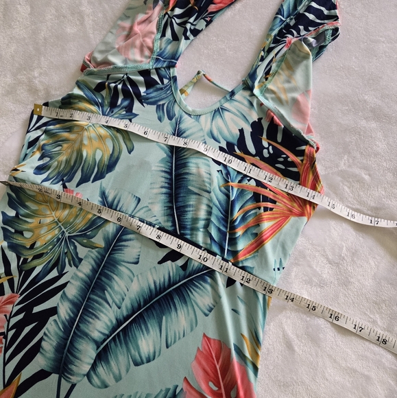 Venus Tropical Palm Tree Monstera Leaf Sun Dress XS - Picture 9 of 9